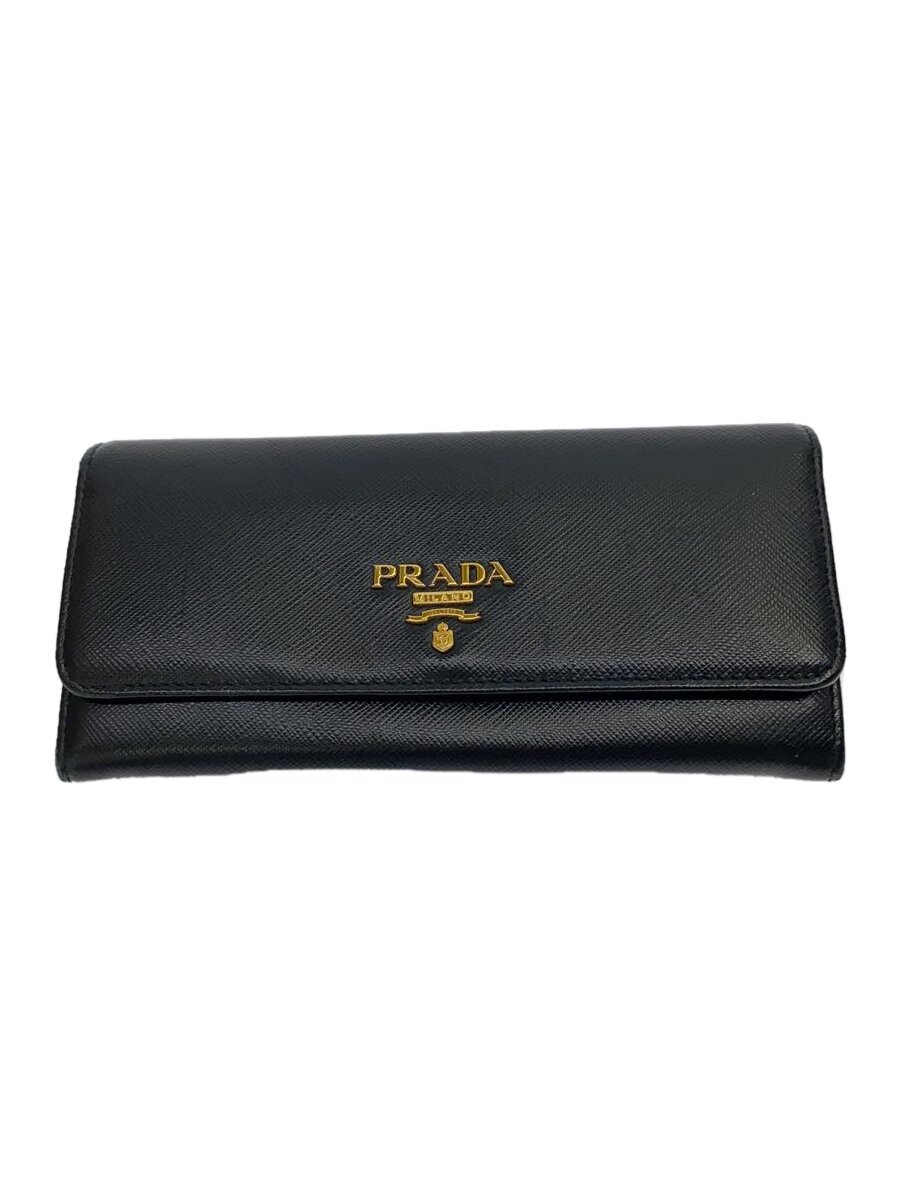 Clothing Accessories (Caps, Ties, Belts) - 【中古】PRADA◆長財布/レザー/BLK/無地/レディース/93809【服飾雑貨他】