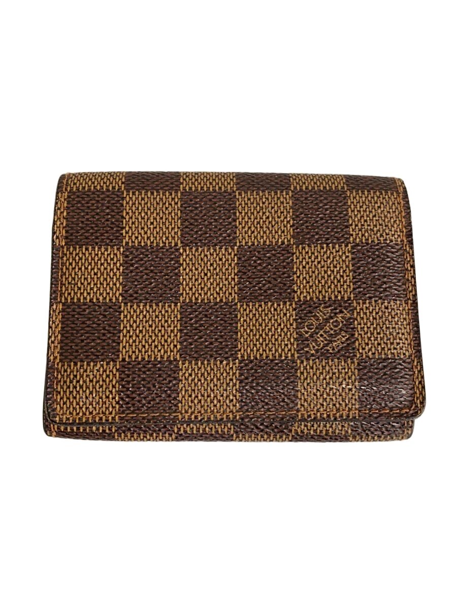【中古】LOUIS VUITTON◆アンヴェロップ・カルト・ドゥ・ヴィジット_ダミエ・エベヌ...