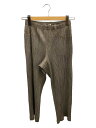 【中古】PLEATS PLEASE ISSEY MIYAKE◆ボトム/1/ポリエステル/KHK/無地/PP73-JF404【レディースウェア】