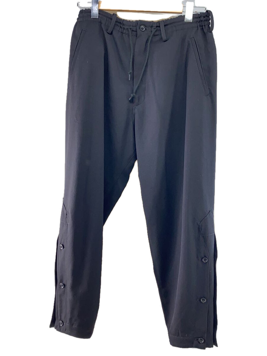 【中古】yohji yamamoto POUR HOMME◆ボトム/1/--/BLK/無地/HY-P99-100/15AW/ギャバジン/イージーパンツ【メンズウェア】