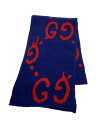 【中古】GUCCI◆マフラー/ウール/BLU/メンズ/08.339.986【服飾雑貨他】