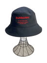 【中古】BURBERRY LONDON◆バケットハット/M/ホースフェリーモチーフ/刺繍/コットン/BLK/メンズ【服飾雑貨他】