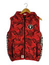 【中古】A BATHING APE◆ダウンベスト/M/--/RED/AAPVCM7093XA5【メンズウェア】