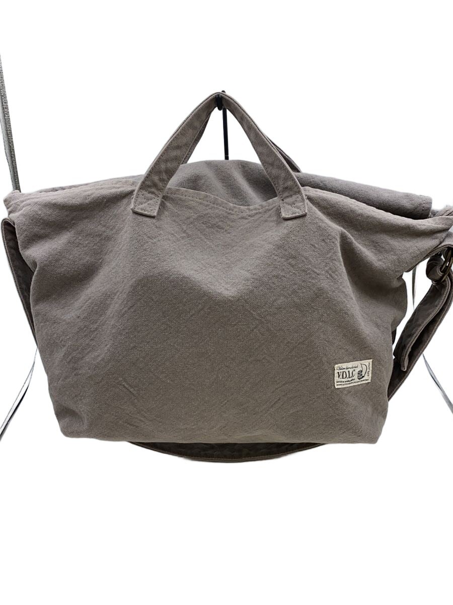 【中古】V.D.L.C/ショルダーバッグ/キャンバス/GRY/無地【バッグ】