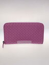【中古】BOTTEGA VENETA◆ボッテガヴェネタ/イントレチャート/ジップアラウンドウォレット/長財布/レザー/パープル【服飾雑貨他】