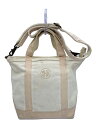 【中古】L.L.Bean◆ショルダーバッグ/キャンバス/WHT【バッグ】