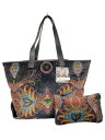 【中古】Desigual◆BOLS_LACROIX RAVVEL NAMIBIA/トートバッグ/--/BLK/総柄/21WAXA75【バッグ】