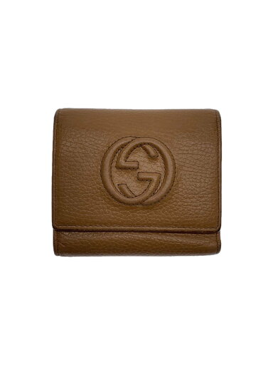 【中古】GUCCI◆2つ折り財布_ソーホー_インターロッキングG/レザー/BEG/無地/レディース【服飾雑貨他】 【中古】GUCCI◆2つ折り財布_ソーホー_インターロッキングG/レザー/BEG/無地/レディース【服飾雑貨他】