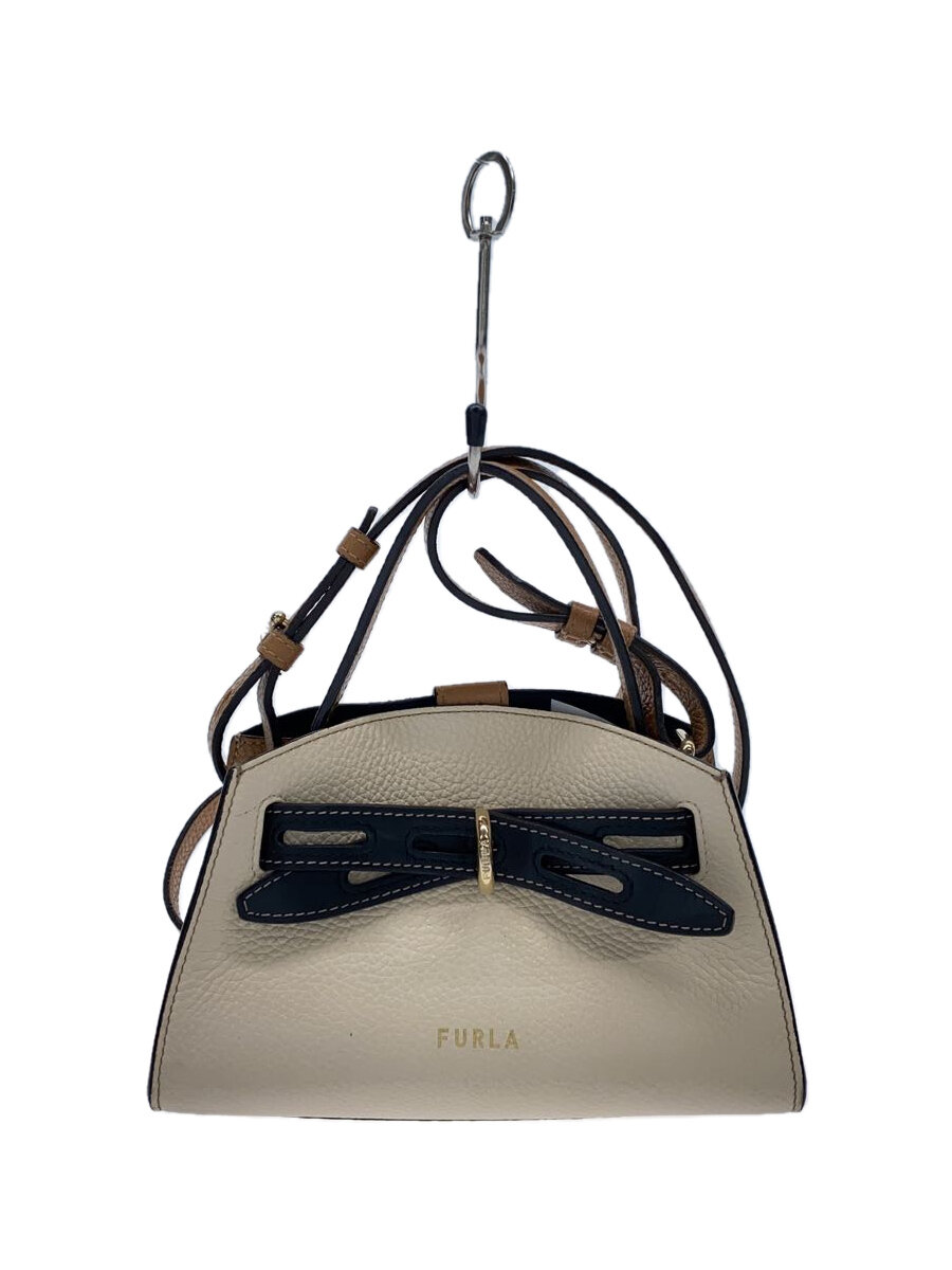 【中古】FURLA◆ショルダーバッグ/レザー/ベージュ/WB00263【バッグ】
