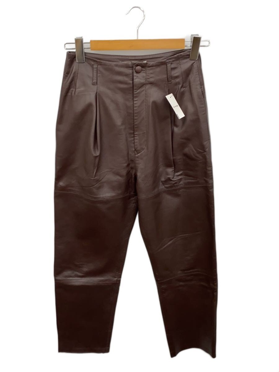 Leather - 【中古】pelleq◆ボトム/34/レザー/BRW/無地/PT0402-AW20【レディースウェア】