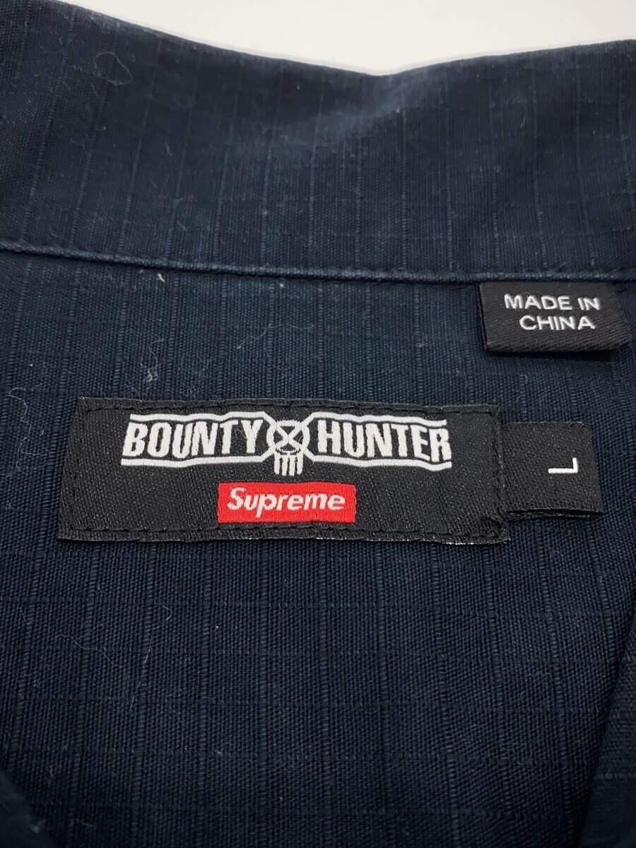 【中古】Supreme◆×BOUNTY HUNTER/長袖シャツ/L/コットン/BLK/プリント/23AW/リップストップシャツ【メンズウェア】