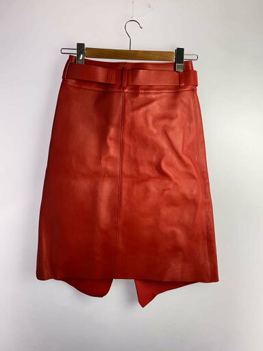 【中古】STUNNING LURE◆スカート/--/山羊革/レッド//【レディースウェア】