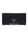 【中古】PRADA◆長財布/羊革/NVY【服