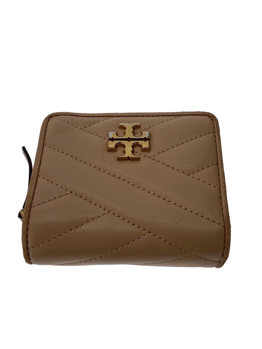 【中古】TORY BURCH◆2つ折り財布/--/BEG/無地/レディース/10005608【服飾雑貨他】