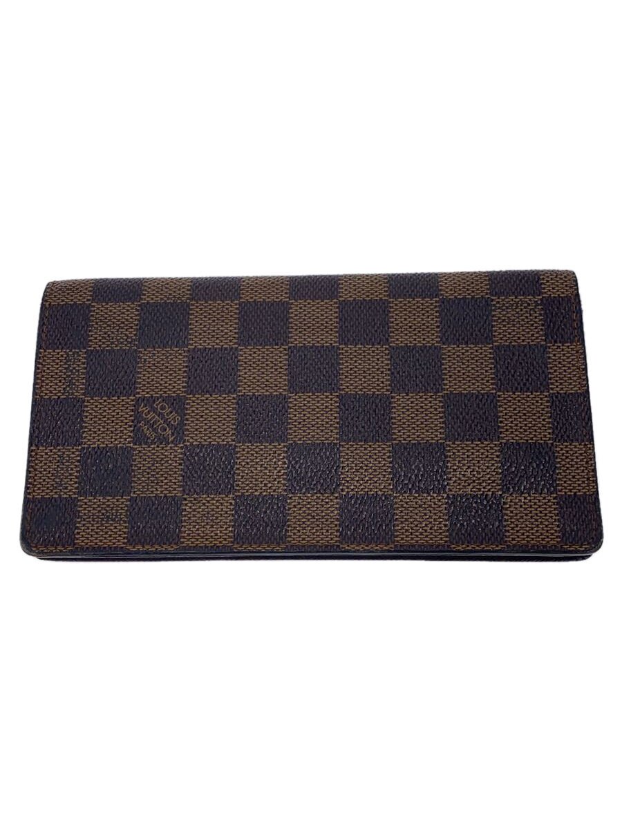 【中古】LOUIS VUITTON◆ポルト・カルト・クレディ・円_ダミエ・エベヌ/PVC/BRW/メンズ【服飾雑貨他】