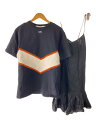 【中古】OFF-WHITE◆プルオーバーキャミワンピセット/セットアップ/40/コットン/BLK/OWDB172E19F3013【レディースウェア】