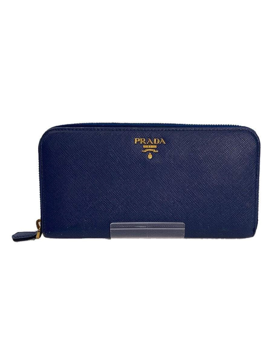 【中古】PRADA◆長財布/--/NVY/無地/レディース//【服飾雑貨他】