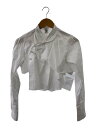 【中古】noir kei ninomiya◆24SS/クロップドチャイナシャツ/S/コットン/WHT/3M-B005【レディースウェア】