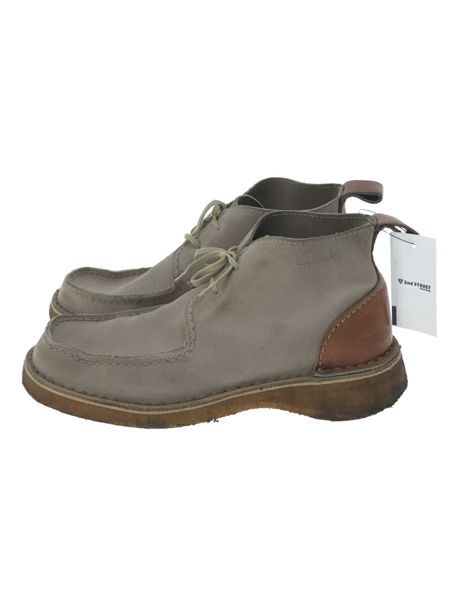 【中古】Clarks◆チャッカブーツ/US8/BEG【シューズ】