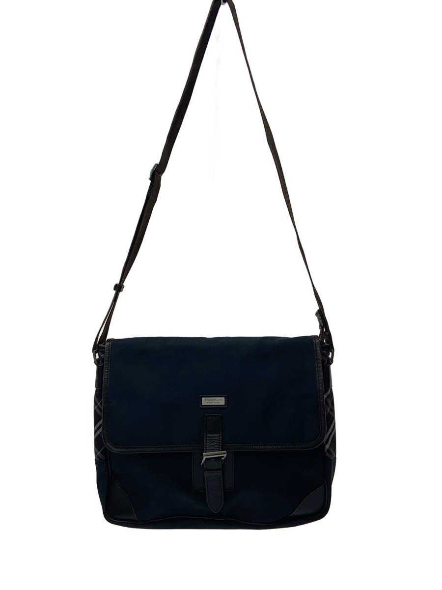 【中古】BURBERRY BLACK LABEL◆ショルダーバッグ/--/NVY/スレ、ヨゴレ有り【バッグ】