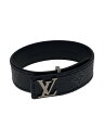 【中古】LOUIS VUITTON◆ブラスレ・LVスリム_モノグラム・エクリプス_BLK/PVC/BLK/メンズ【服飾雑貨他】