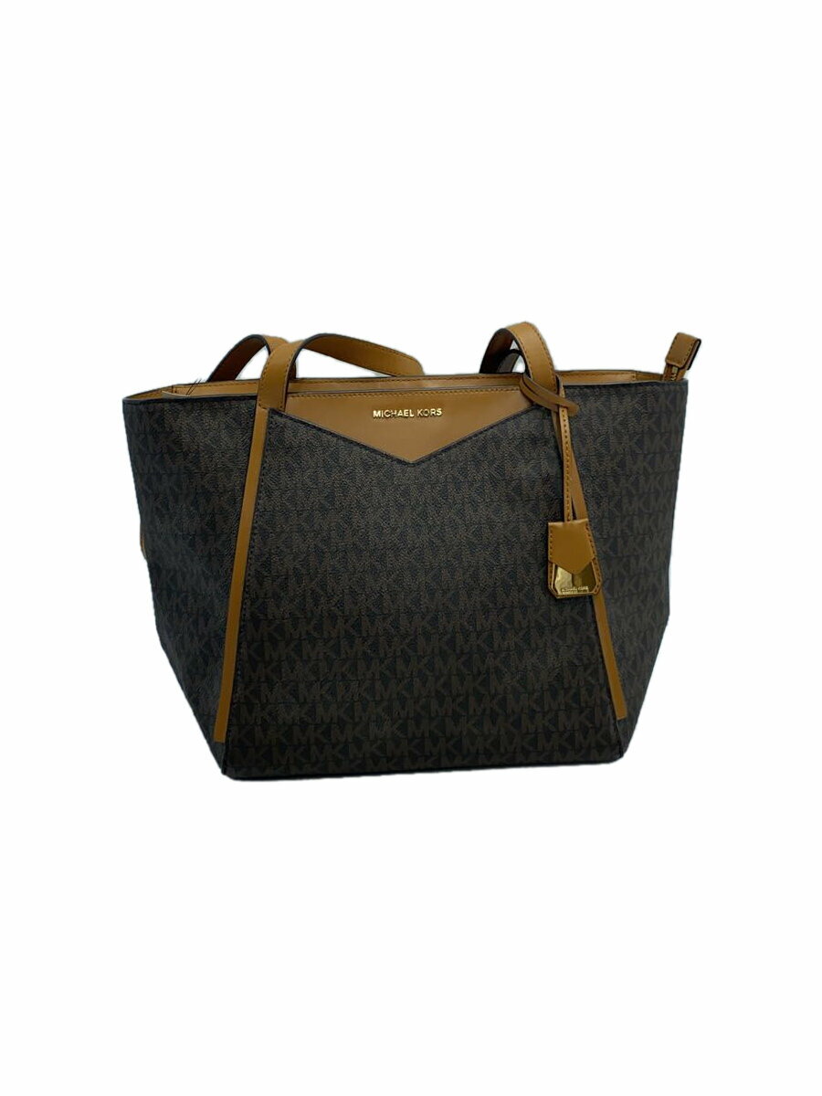 【中古】MICHAEL KORS◆WHITNEY/トートバッグ/レザー/BRW/総柄/30S8GN1T1B【バッグ】