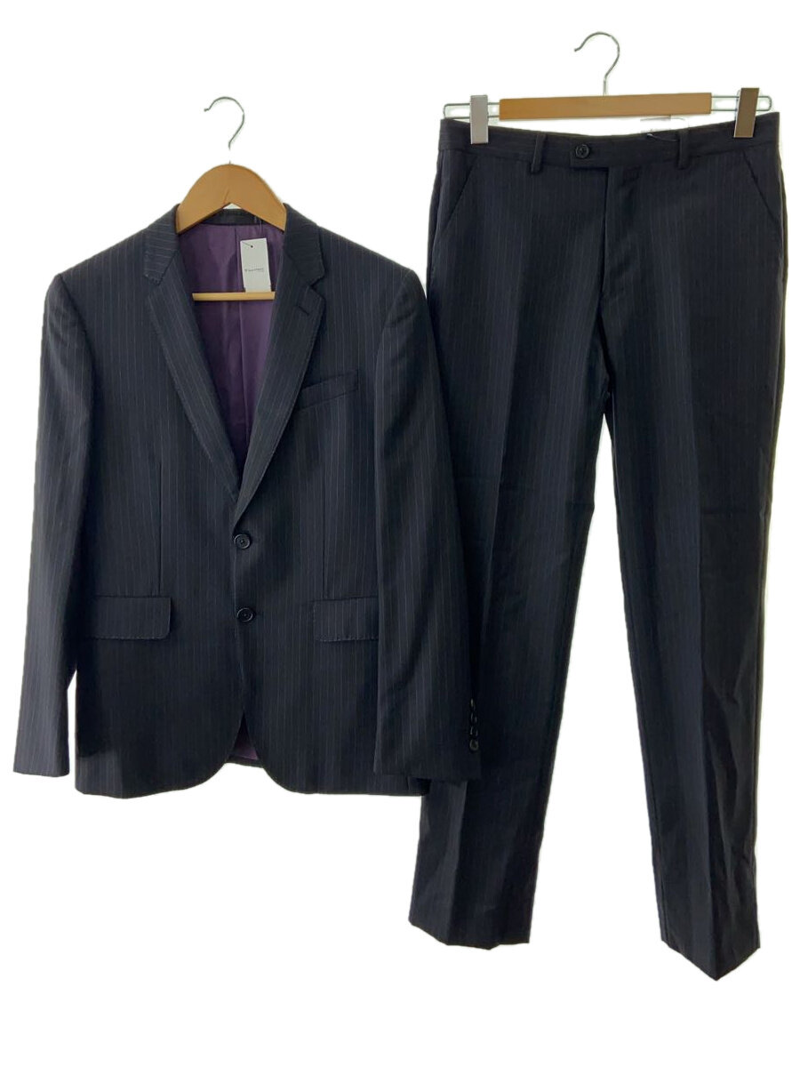 【中古】Paul Smith◆Zegna/セットアップ/M/ウール/BLK/ストライプ/PL-ST-46246【メンズウェア】