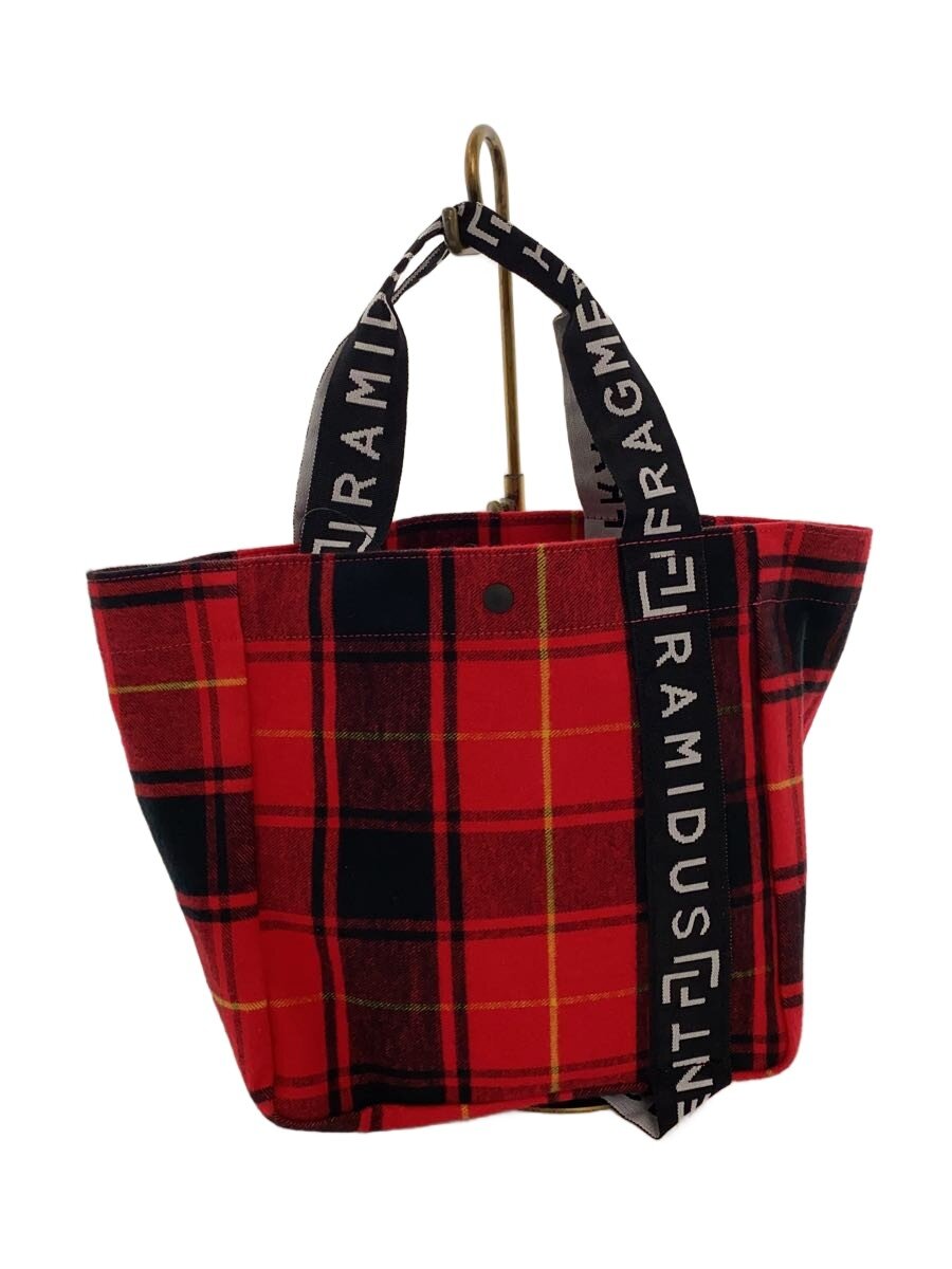 RAMIDUS◆FRAGMENT DESIGN/トートバッグ/コットン/RED/チェック
