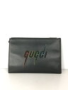 【中古】GUCCI◆ブレードエンブロイダリー/セカンドバッグ/レザー/ブラック/597678 DTDTN 1058【バッグ】