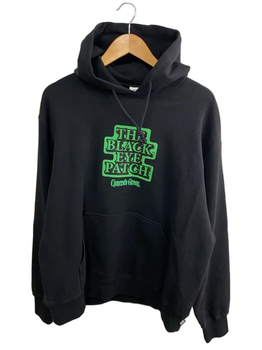 THE BLACK EYE PATCH◆CONCRETE GREEN HOODIE/パーカー/L/コットン/BLK/プリント