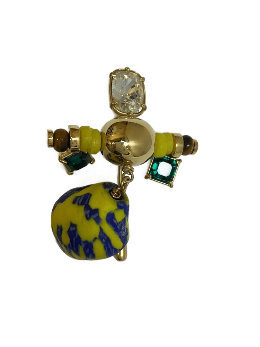 WALES BONNER◆DIAMOND GANA BEAD COMPAS BROOCH/アクセサリー/GLD/メンズ//