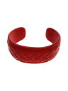 【中古】BOTTEGA VENETA◆バングル/レザー/RED/レディース【服飾雑貨他】