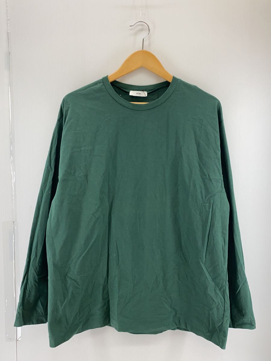 ATON◆NUBACK COTTON OVERSIZED L/7031743/S T-SHIRT/6/コットン/グリーン//