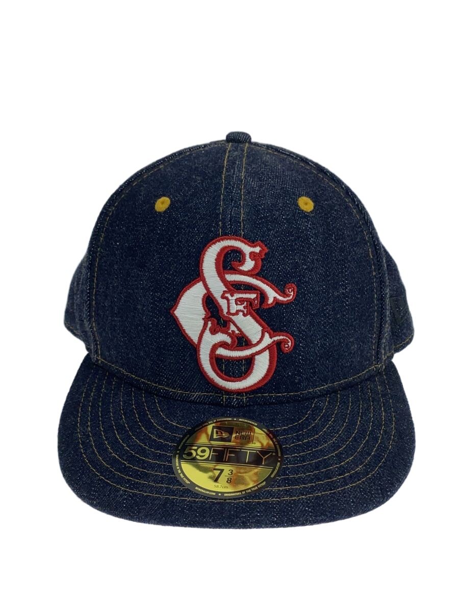 【中古】NEW ERA◆デニムキャップ/7 3/8/コットン/IDG/one piece of lock【服飾雑貨他】