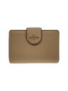 【中古】COACH◆ミディアム・コーナー・ジップウォレット/--/BEG/レディース【服飾雑貨他】