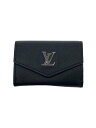 【中古】LOUIS VUITTON◆ポルト・フォイユ・ロックミニ_BLK/牛革/BLK/メンズ【服飾雑貨他】