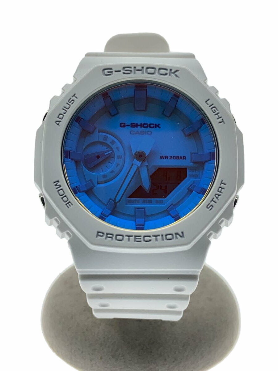 【中古】CASIO◆クォーツ腕時計_G-SHOCK/デジアナ/WHT【服飾雑貨他】