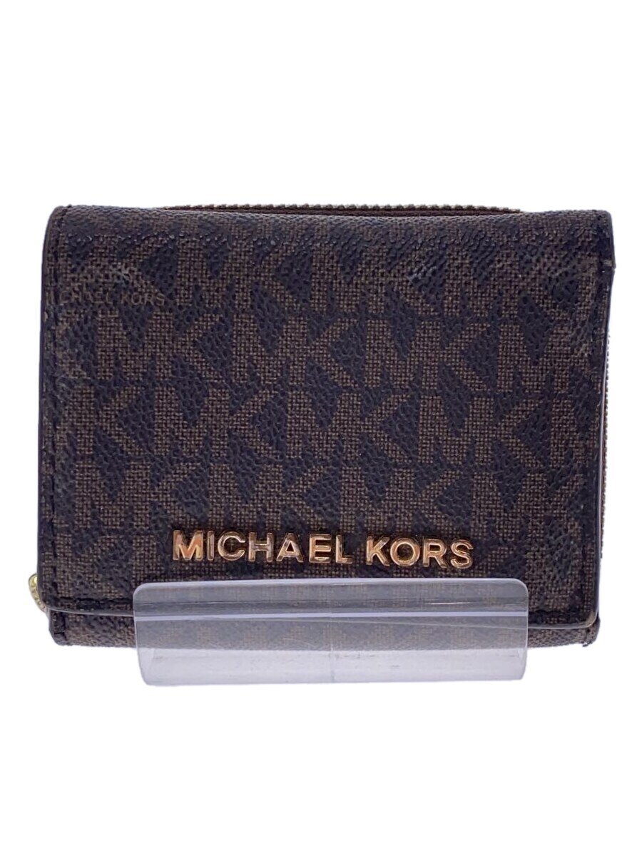 【中古】MICHAEL KORS◆3つ折り財布/--/BRW/総柄/レディース/35H9GTVZ5B【服飾雑貨他】