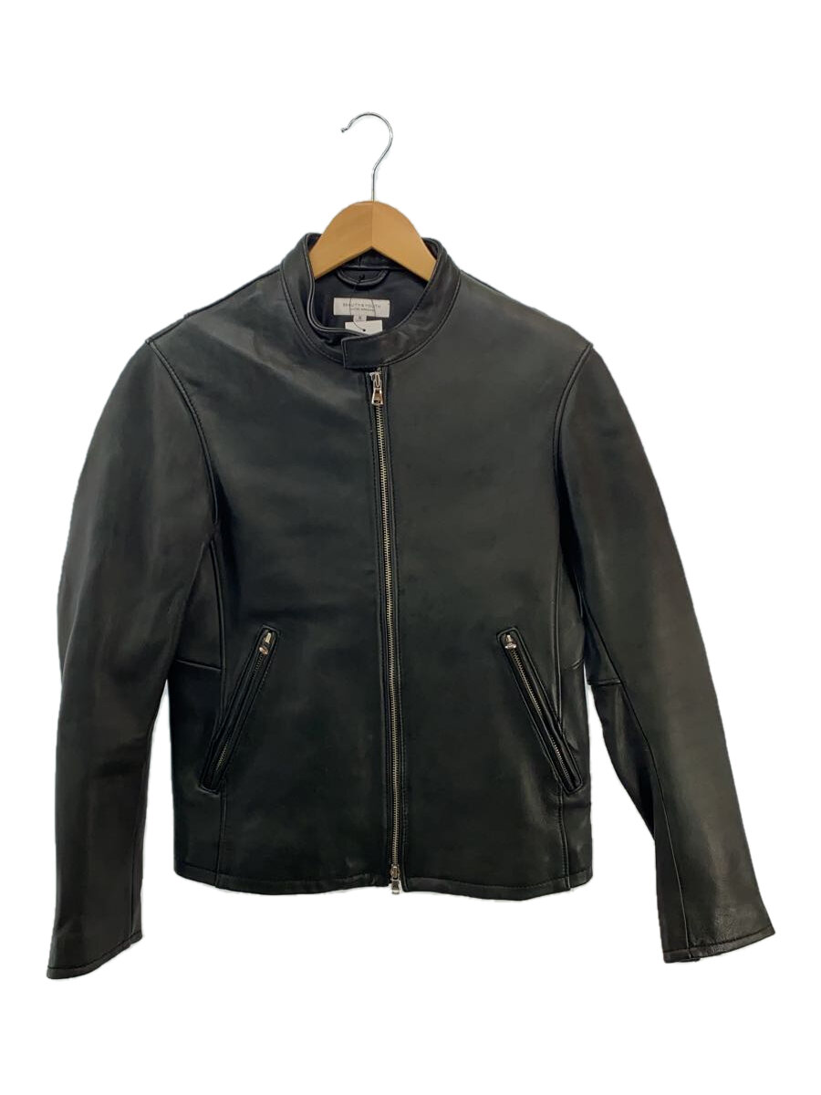 【中古】BEAUTY&YOUTH UNITED ARROWS◆ジャケット/S/羊革/BLK/無地【レディースウェア】