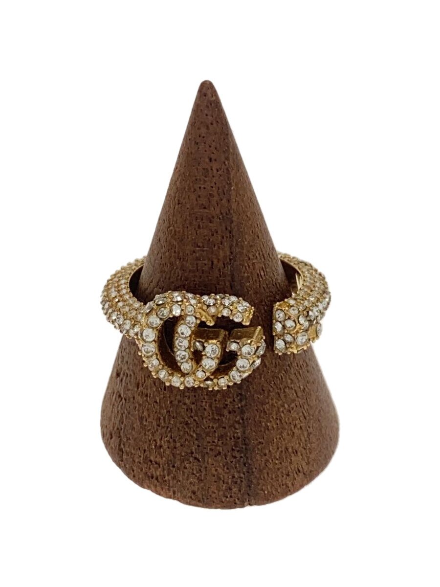 【中古】GUCCI◆リング/メッキ/15号/カラーストーン/レディース/ダブルG/クリスタル/ゴージャス/Mサイズ【服飾雑貨他】