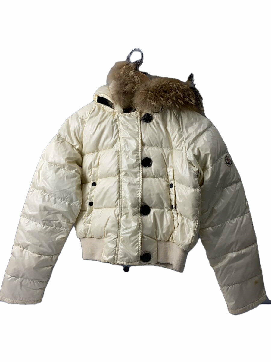 【中古】MONCLER◆ダウンジャケット/0/ナイロン/WHT/45345/91/68950【レディースウェア】
