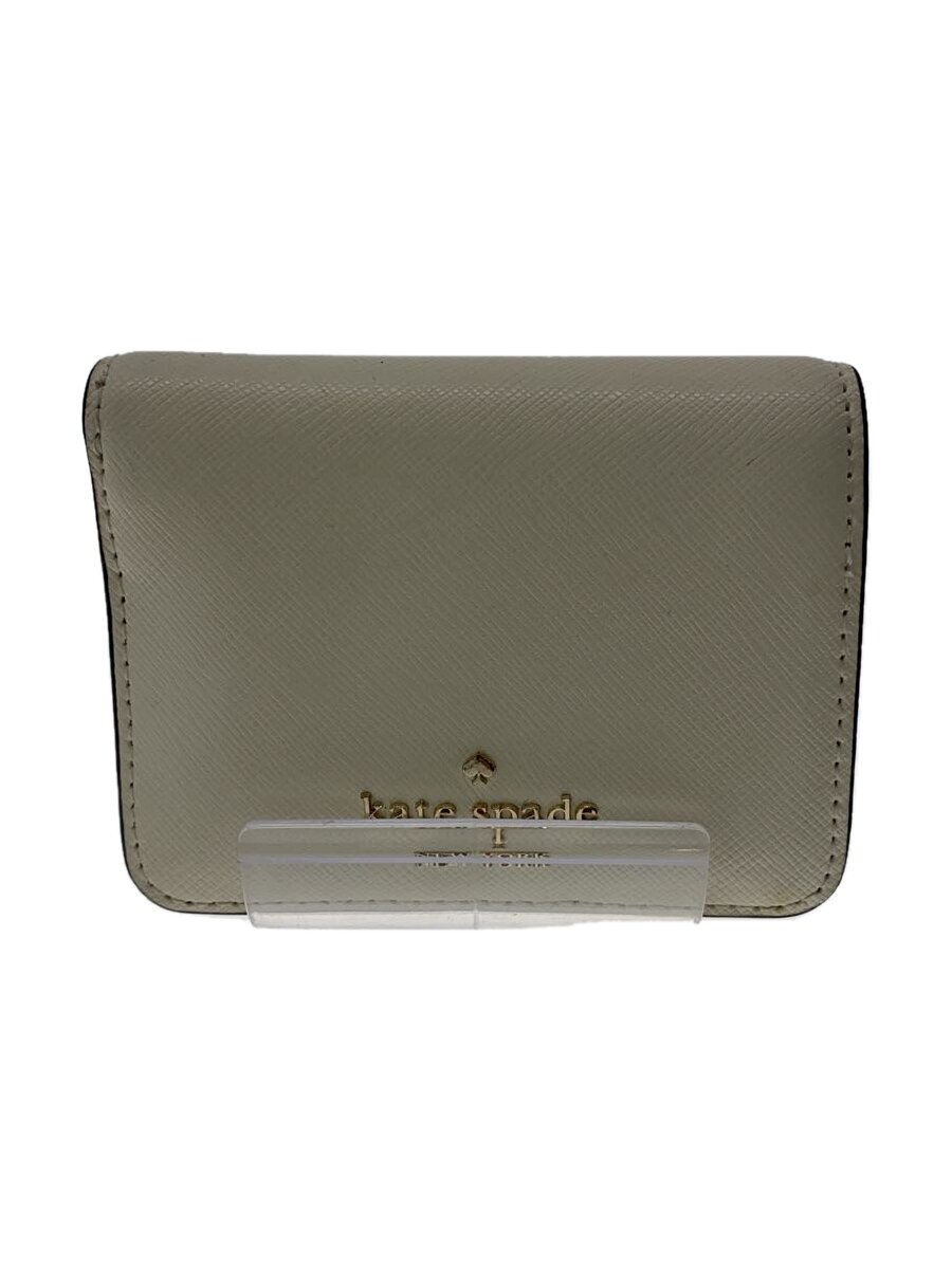 【中古】kate spade new york◆2つ折り財布/--/WHT/無地/レディース/S338【服飾雑貨...