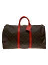 【中古】LOUIS VUITTON◆キーポル・バンドリエール50_モノグラム・キャンバス_BRW/PVC/BRW【バッグ】