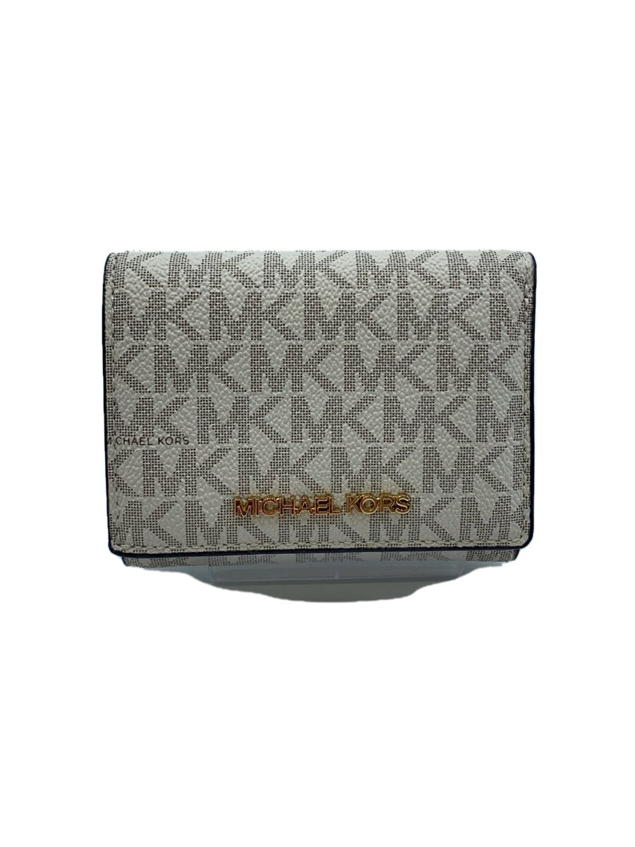 【中古】MICHAEL KORS◆3つ折り財布/PVC/WHT/モノグラム/レディース/35T2GTVE2B【服飾雑貨他】