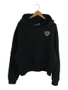 【中古】MONCLER◆ハートポップオーバーフーディ/パーカー/L/コットン/BLK/I2918G00044/右胸ヨゴレ有//【メンズウェア】