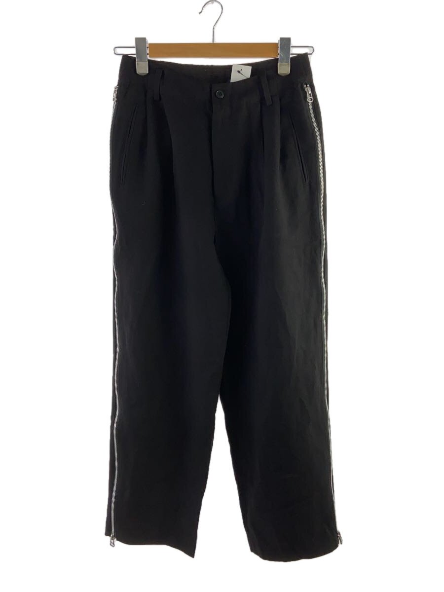 【中古】08 sircus◆ストレートパンツ/1/レーヨン/BLK/S24SS-PT02//【メンズ