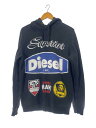 【中古】DIESEL◆パーカー/M/コットン/BLK【メンズウェア】