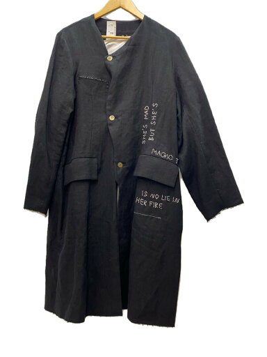 【中古】LEH◆コート/M/リネン/BLK/LEH703//【メンズウェア】 【中古】LEH◆コート/M/リネン/BLK/LEH703//【メンズウェア】