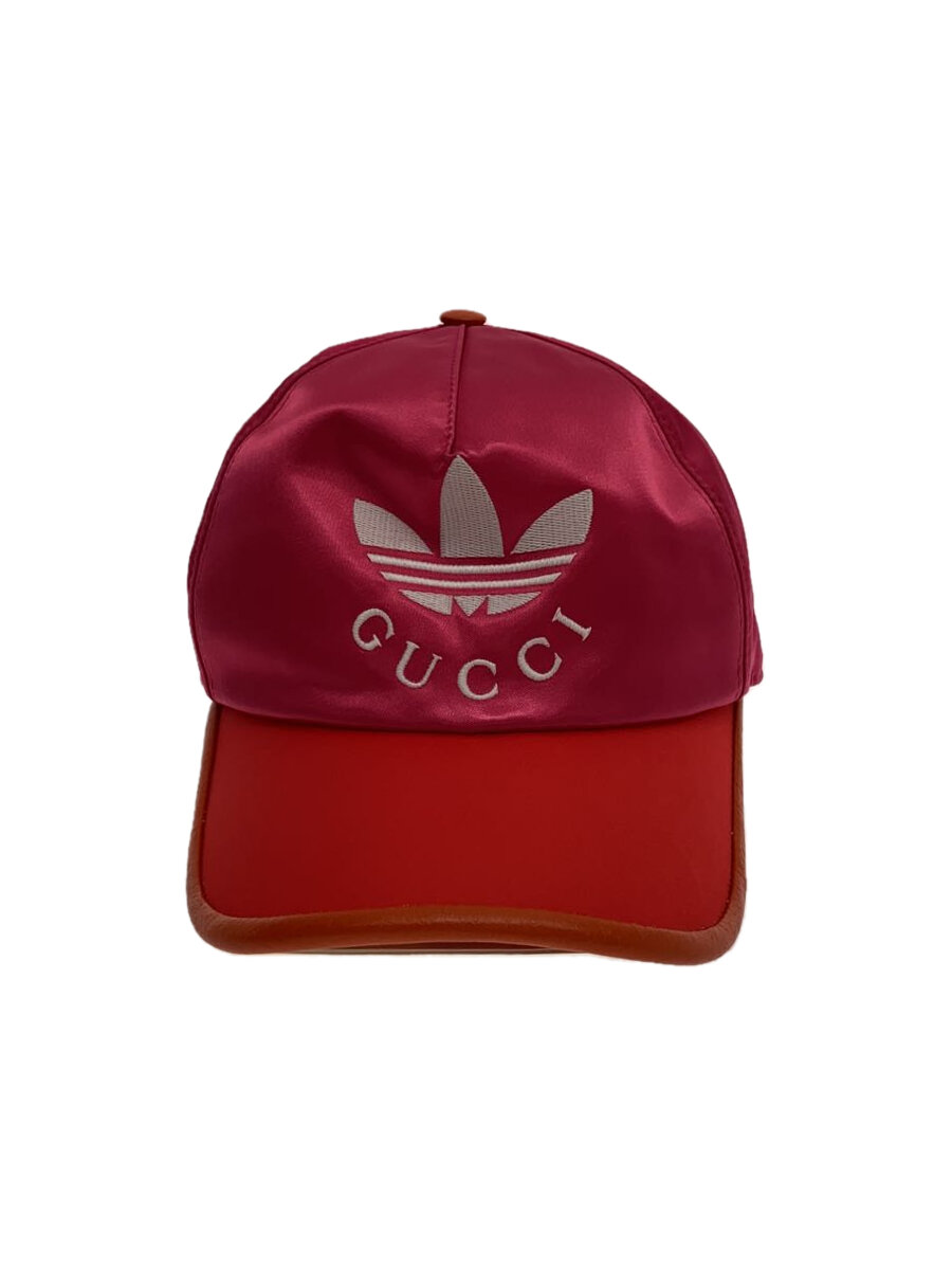【中古】GUCCI◆ベースボールキャップ/M/ナイロン/PNK/レディース/703825【服飾雑貨他】