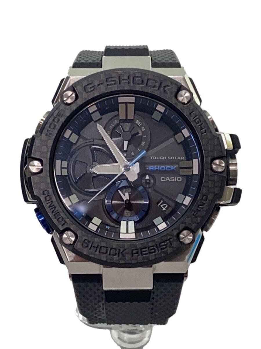 【中古】CASIO◆ソーラー腕時計・G-SHOCK/アナログ/ラバー/BLK/BLK【服飾雑貨他】